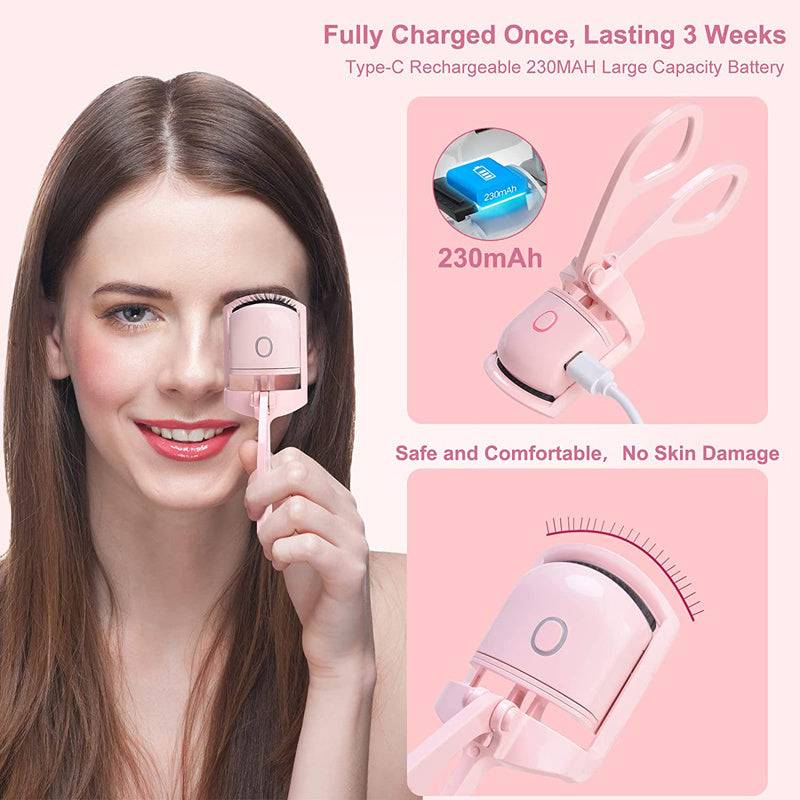 Portable and Rechargeable Electric Heated Eyelash Curlers - Home DeQcoR
