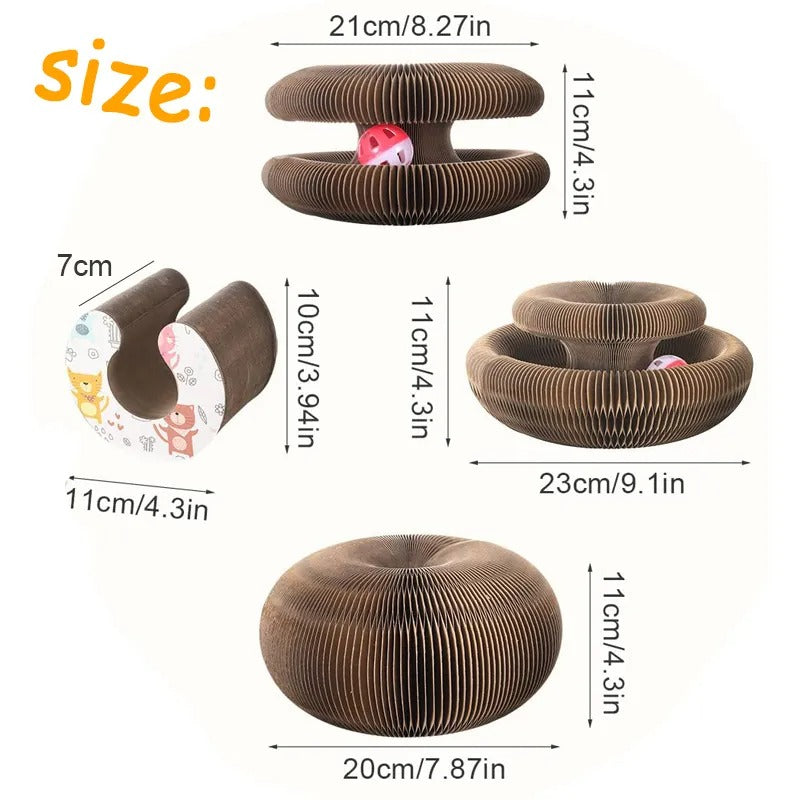 🐾 Cat Magic Organ Scratcher Toy – Interactive Foldable Cat Playhouse🐾