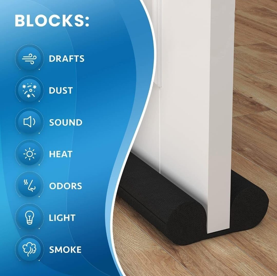 Door Bottom Gap Filler – Soundproof, Noise Reduction, Energy-Saving Door Stopper and Dust & Insect Protector