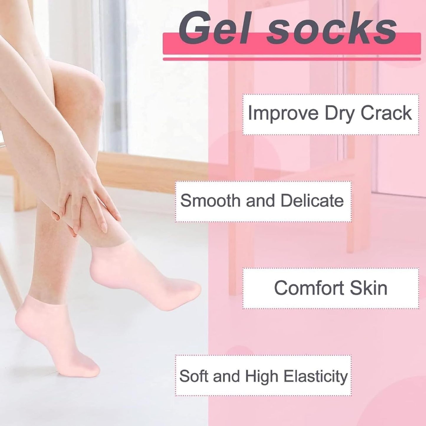 Luxury Spa Gel Socks – Deep Hydration, Moisturizing and Repair for Dry, Cracked Feet!