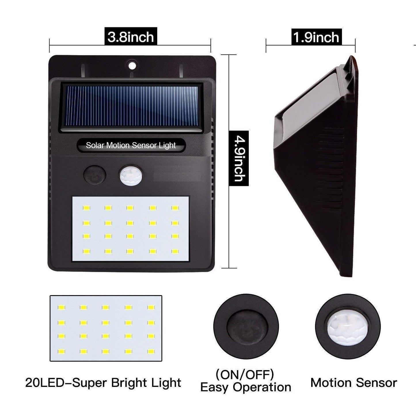 Solar Led Light ( 20 Bright LED, Sensors) - Home DeQcoR
