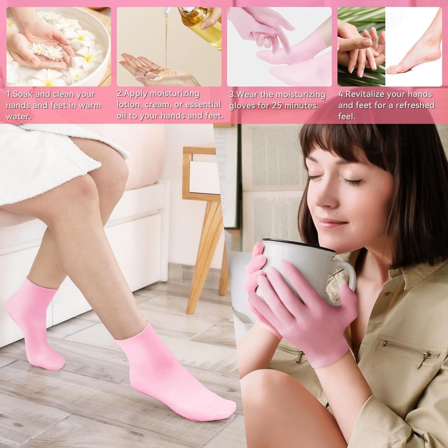Luxury Spa Gel Socks – Deep Hydration, Moisturizing and Repair for Dry, Cracked Feet!