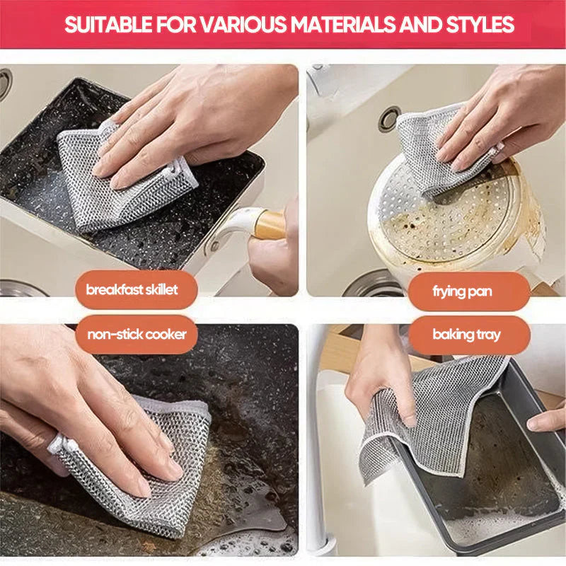Kartus™ Non Scratch Dish Wash Cloths Pack of 10 (Buy 5 Get 5 Free)