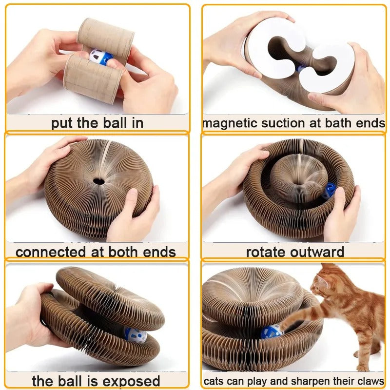 🐾 Cat Magic Organ Scratcher Toy – Interactive Foldable Cat Playhouse🐾