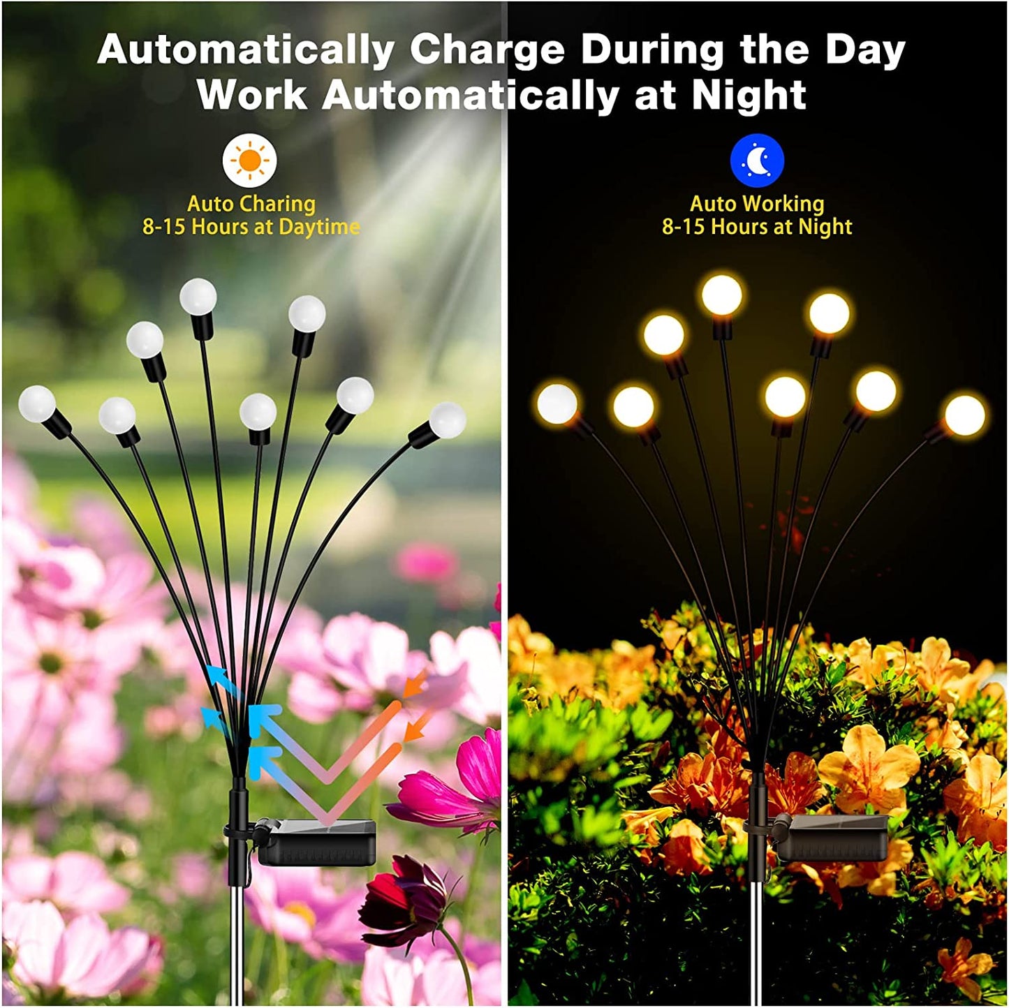 ENCHANTING FIREFLY LIGHTS: UNIQUE SOLAR POWERED GARDEN LIGHTS (MULTI SETS) - Home DeQcoR