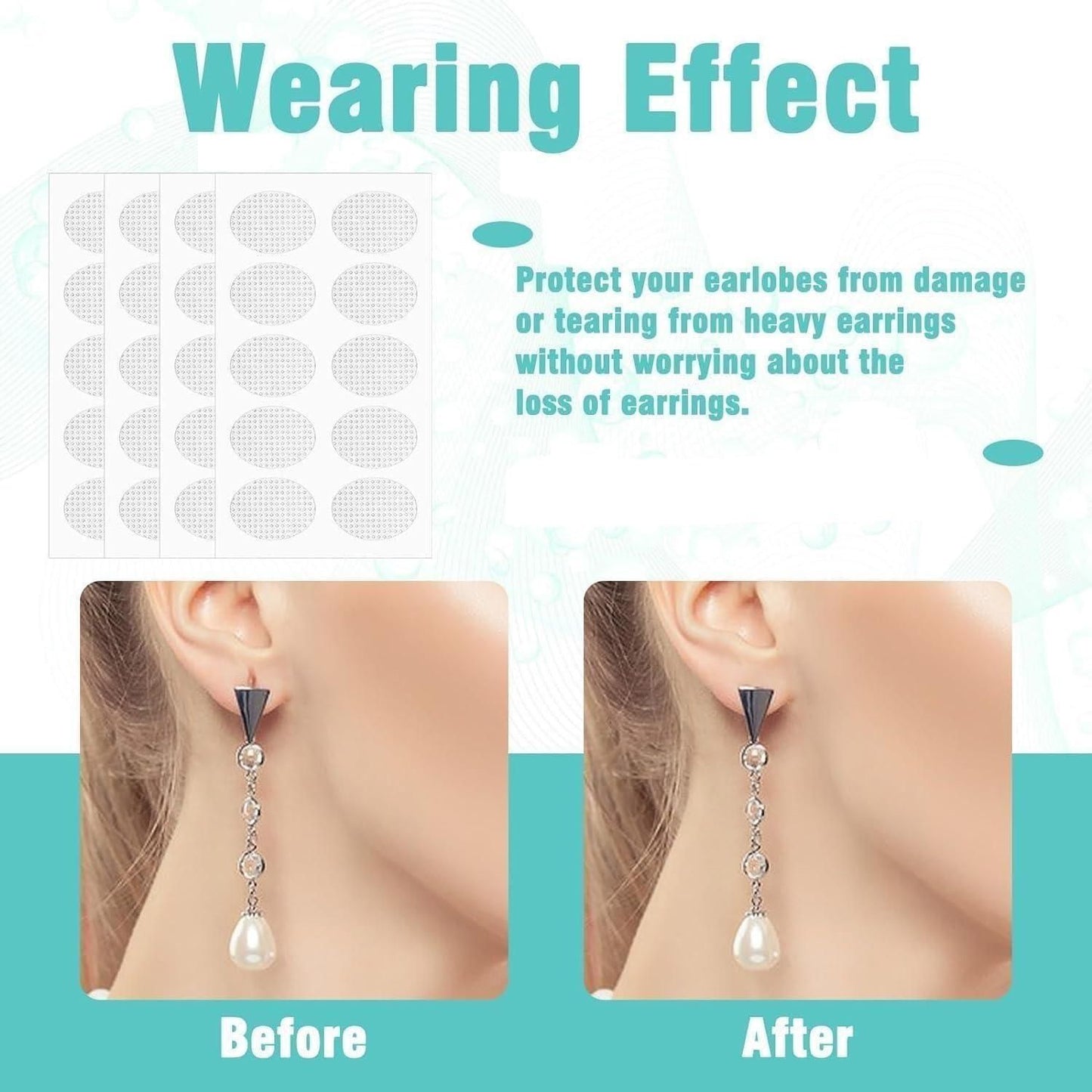 Earliftz™ – Invisible Patches That Relieve Earring Pull & Protect Your Earlobes (100 PCS)