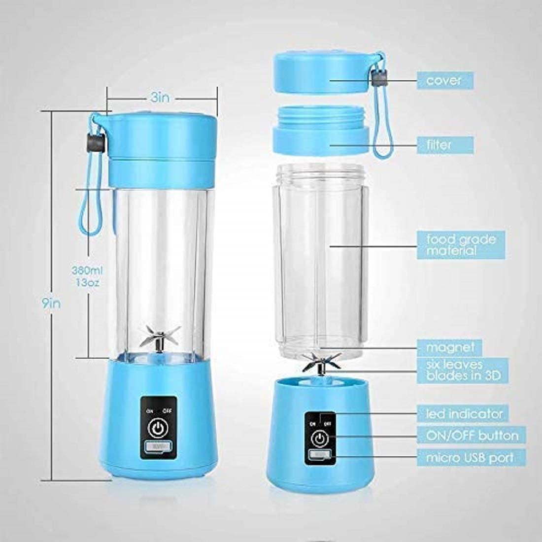 6 Blade Juicer- Portable Electric 6 Blade USB Juice Maker (380 ml) - Home DeQcoR