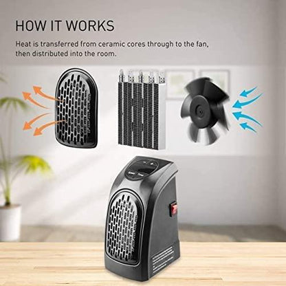 Kartus™ Mini Portable Heater, Handy Heater with Stylish Design (Black)