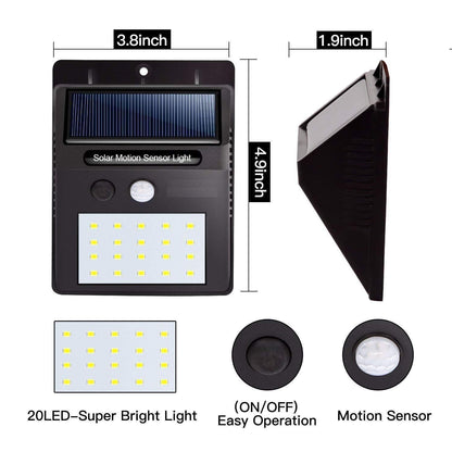 Solar Led Light ( 20 Bright LED, Sensors) - Home DeQcoR