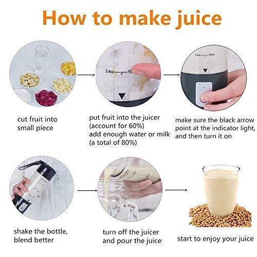 6 Blade Juicer- Portable Electric 6 Blade USB Juice Maker (380 ml) - Home DeQcoR
