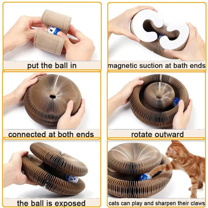 🐾 Cat Magic Organ Scratcher Toy – Interactive Foldable Cat Playhouse🐾
